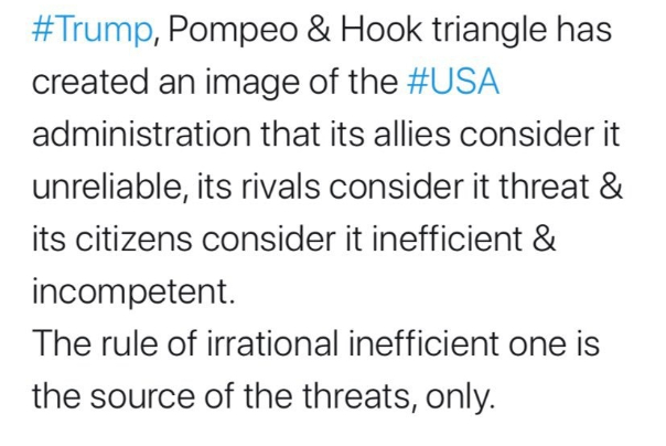 Admiral Shamkhani tweeted: