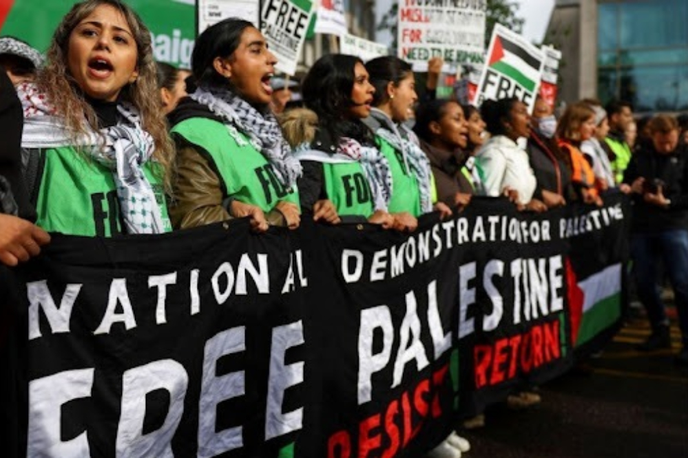 德国民众举行抗议 要求停止与以色列军事合作