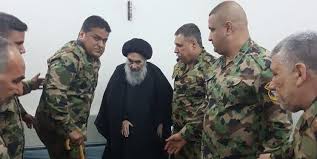 دیدار مجروحان ارتش عراق و آیت‌الله سید علی سیستانی