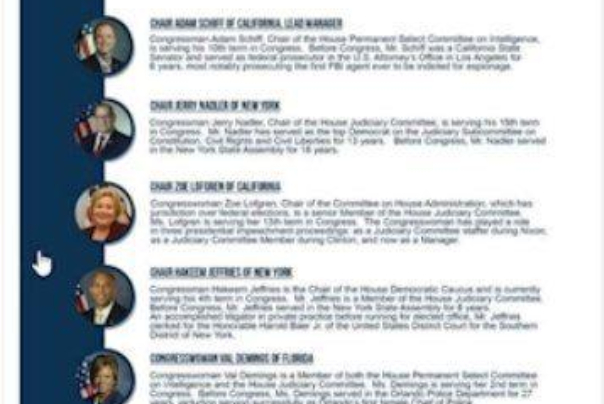 نانسی پلوسی, مسئولان محاکمه استیضاحی ترامپ را معرفی کرد