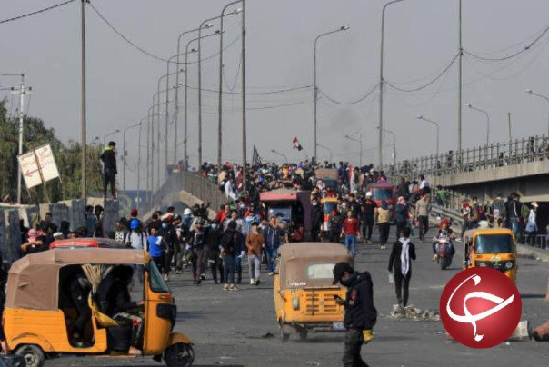مسدود شدن 2 پل در بغداد به دست معترضان
