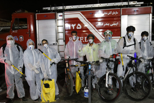 پویش مردمی همکاری با آتش نشانی برای ضد عفونی اماکن عمومی بندرعباس