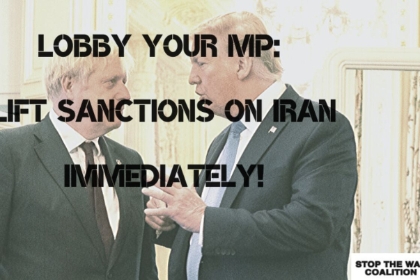 بزرگترین پویش ضد جنگ انگلیس خواستار لغو فوری تحریم‌های آمریکا علیه ایران شد