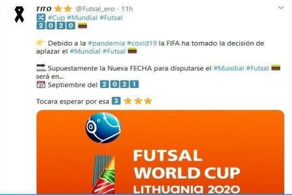 احتمال تعویق یک‌ساله جام جهانی فوتسال در لیتوانی
