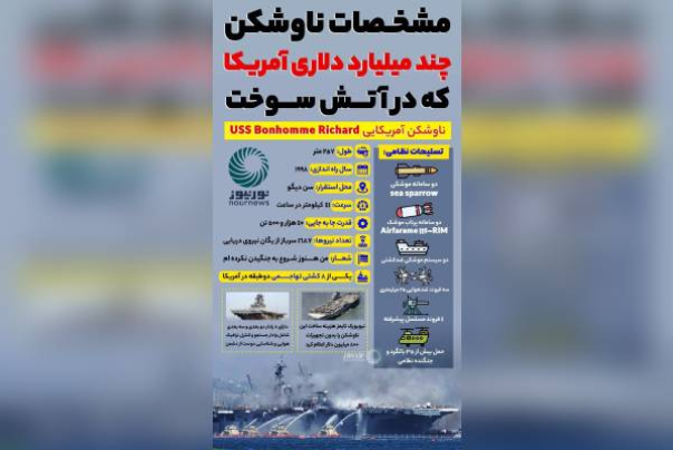 مشخصات ناوشکن چند میلیارد دلاری آمریکا که در آتش سوخت