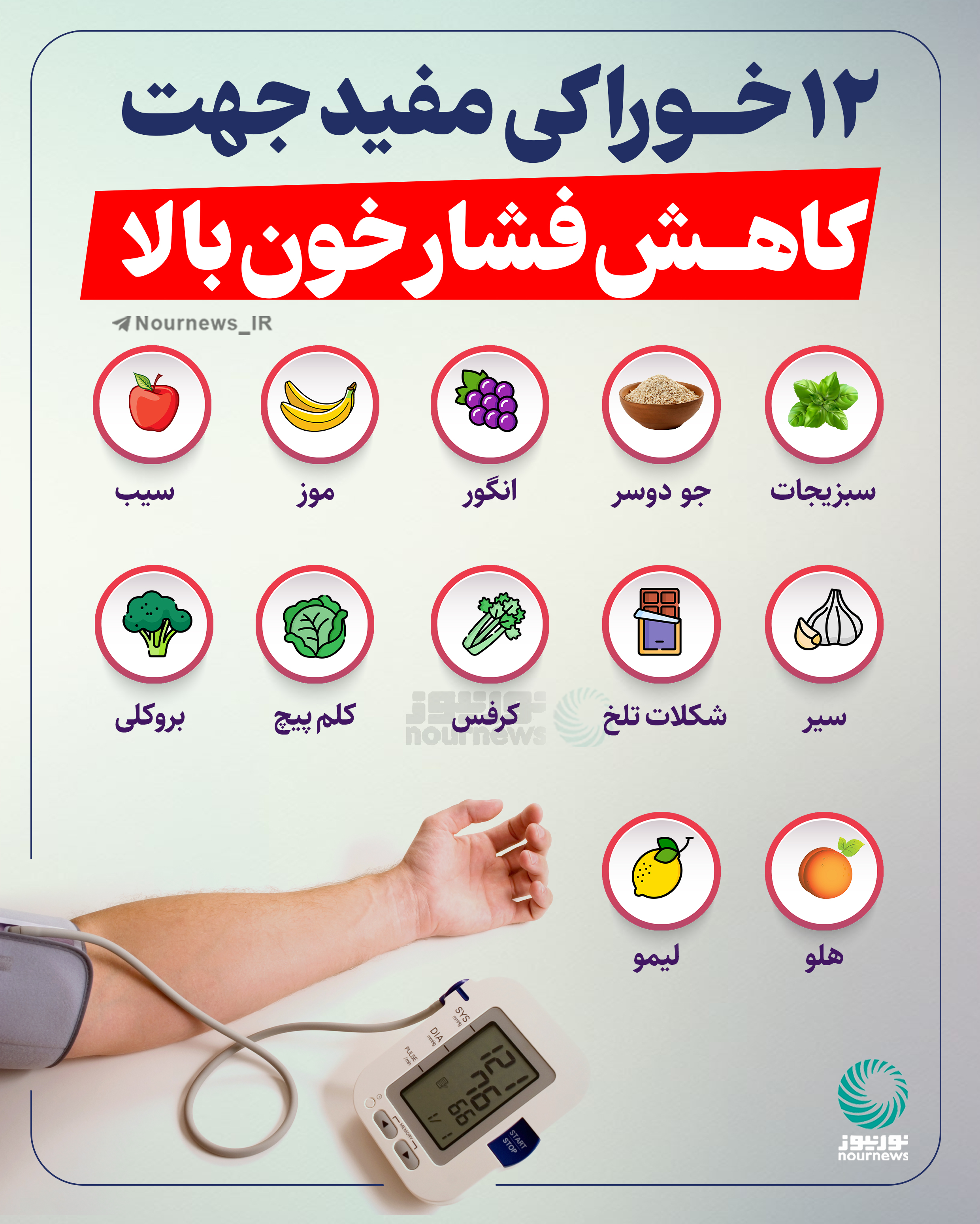 12 خوراکی مفید برای کاهش فشار خون بالا