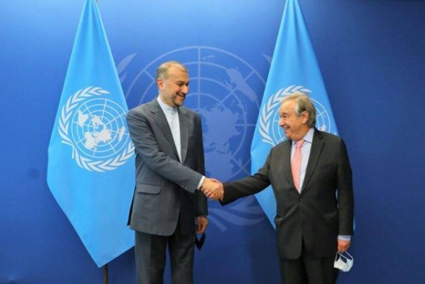 امیرعبداللهیان و گوترش درباره مذاکرات لغو تحریم‌ها دیدار و گفتگو کردند