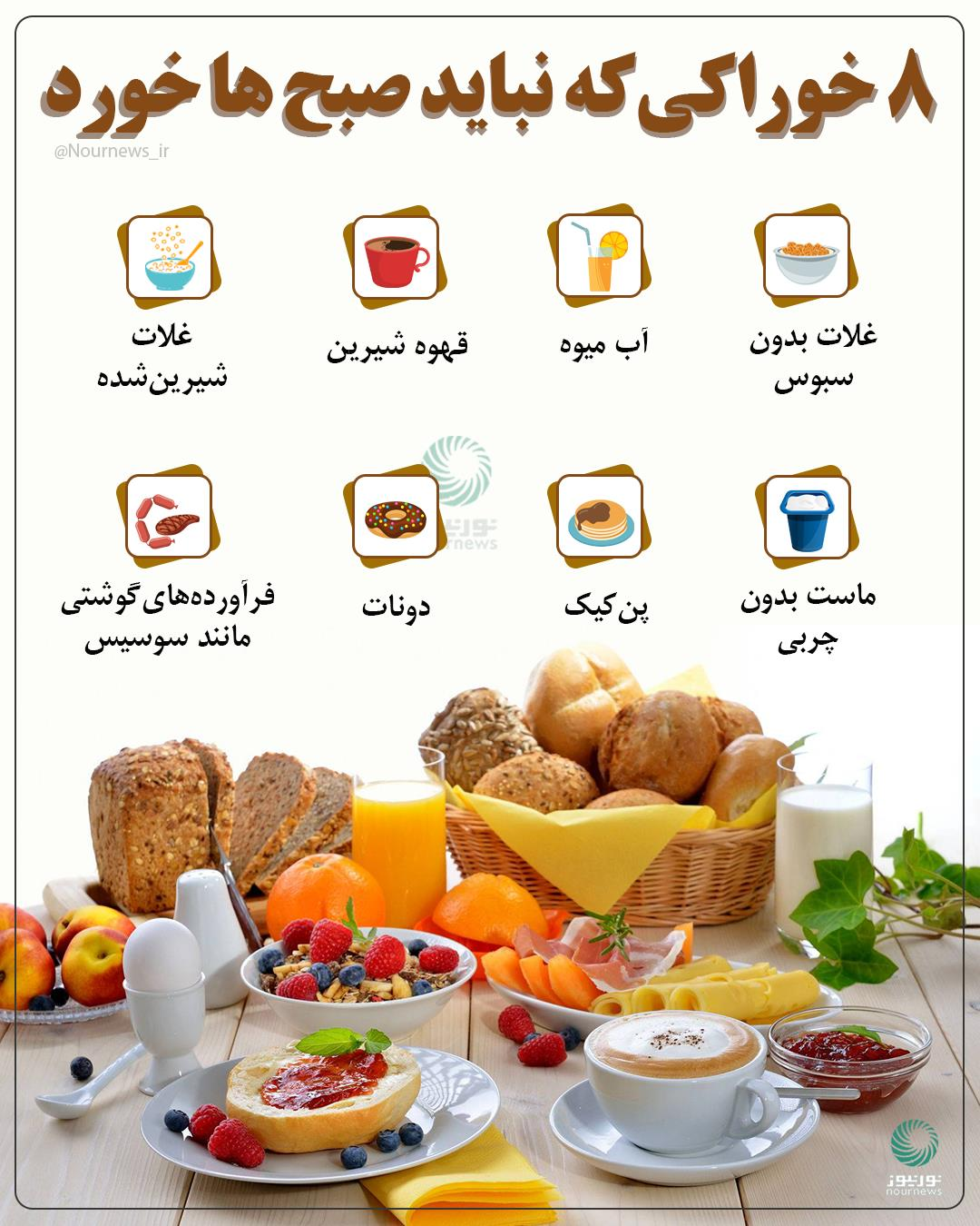 8 خوراکی که نباید صبح‌ها خورد