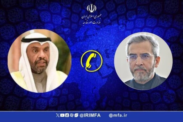رایزنی علی باقری با وزیر خارجه کویت