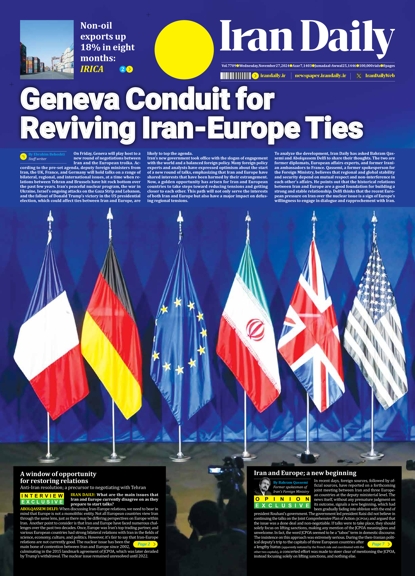 Front pages of Iran's English dailies on November 27