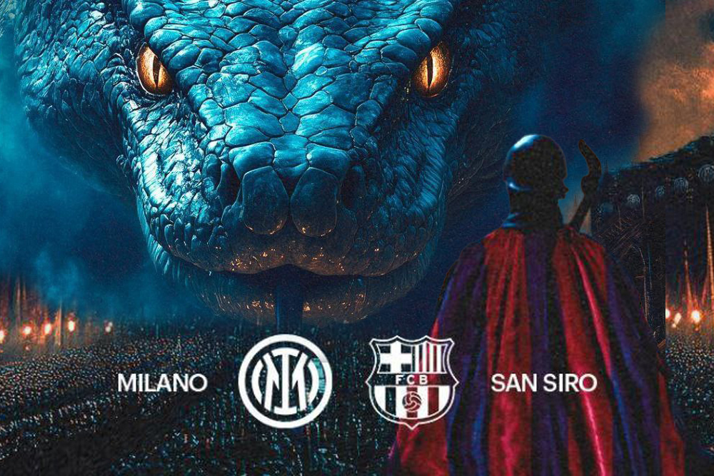 پوستر باشگاه های بارسلونا و اینتر میلان برای بازی امشب
