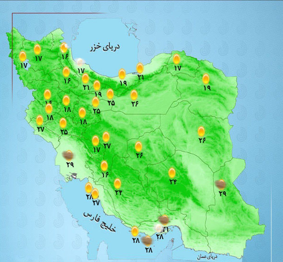 وضعیت آب و هوا امروز چهارشنبه 31 اردیبهشت ماه+ وضعیت استانها