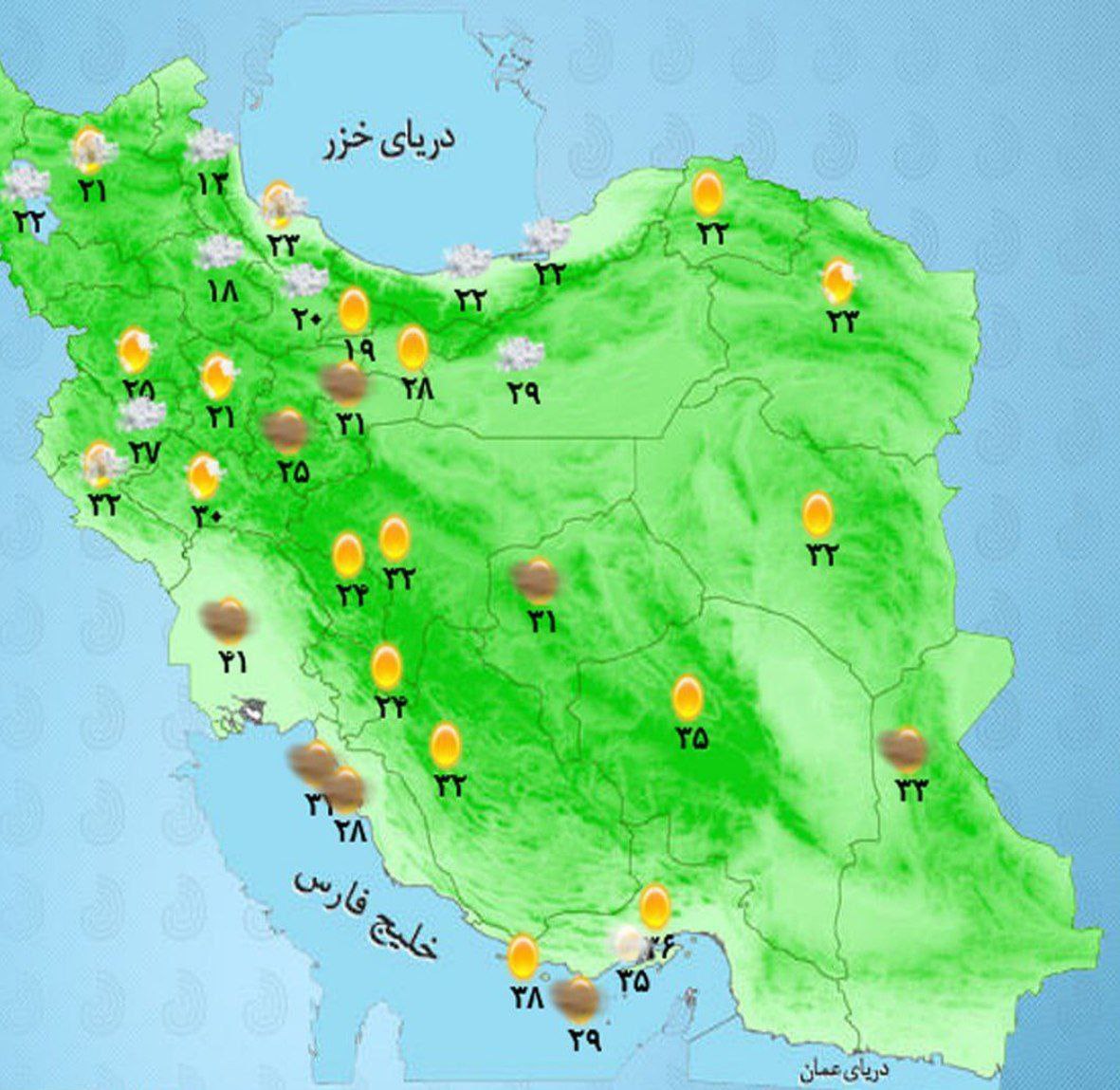 وضعیت آب و هوا امروز یکشنبه 4 خرداد 1404+ وضعیت استانها