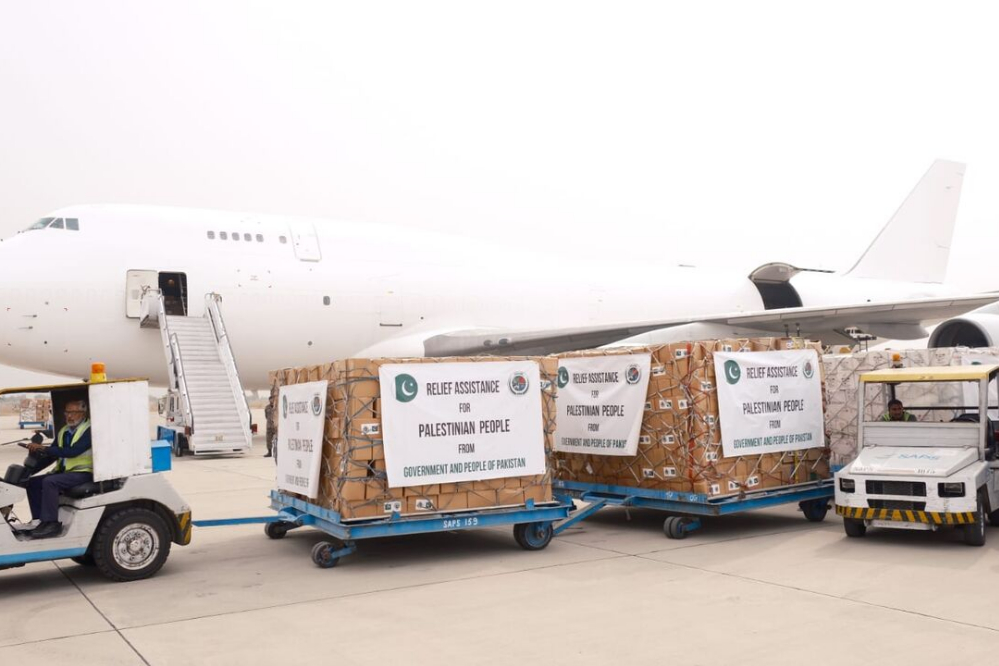هجدهمین محموله کمک‌های بشردوستانه پاکستان روانه غزه شد