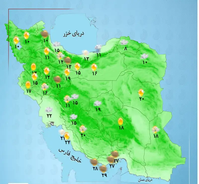 وضعیت آب و هوا امروز شنبه 5 اردیبهشت 1405 + وضعیت استانها