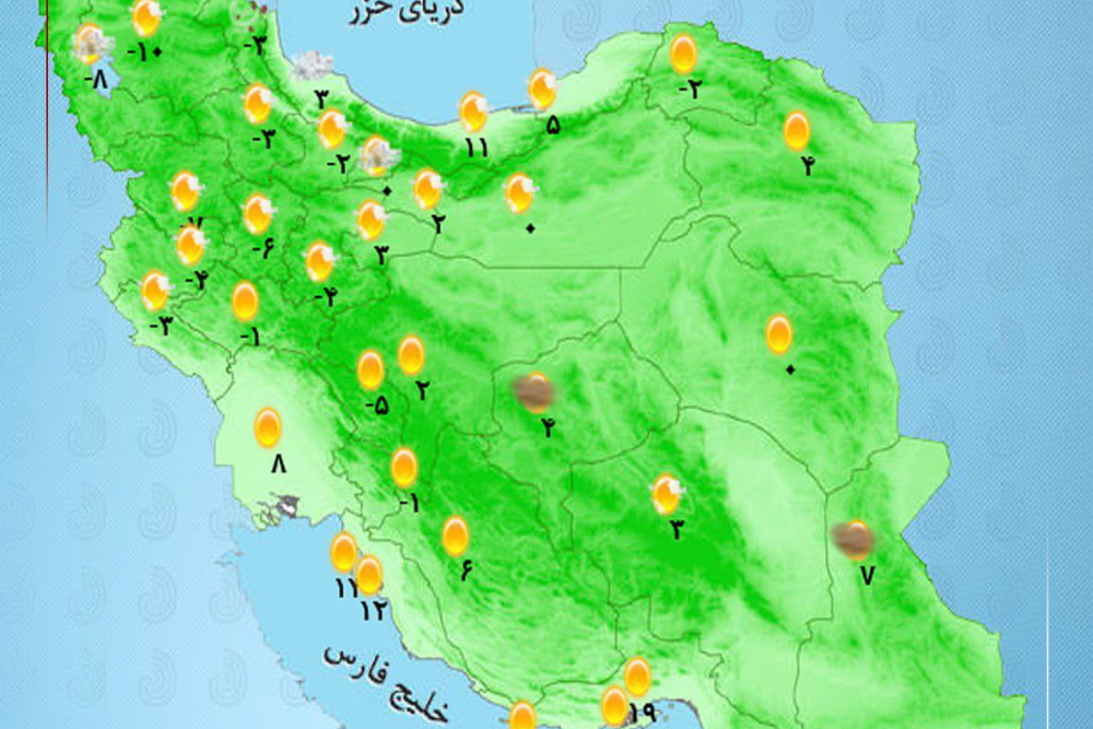 وضعیت آب و هوا امروز پنجشنبه 18 دی 1404+ وضعیت استانها