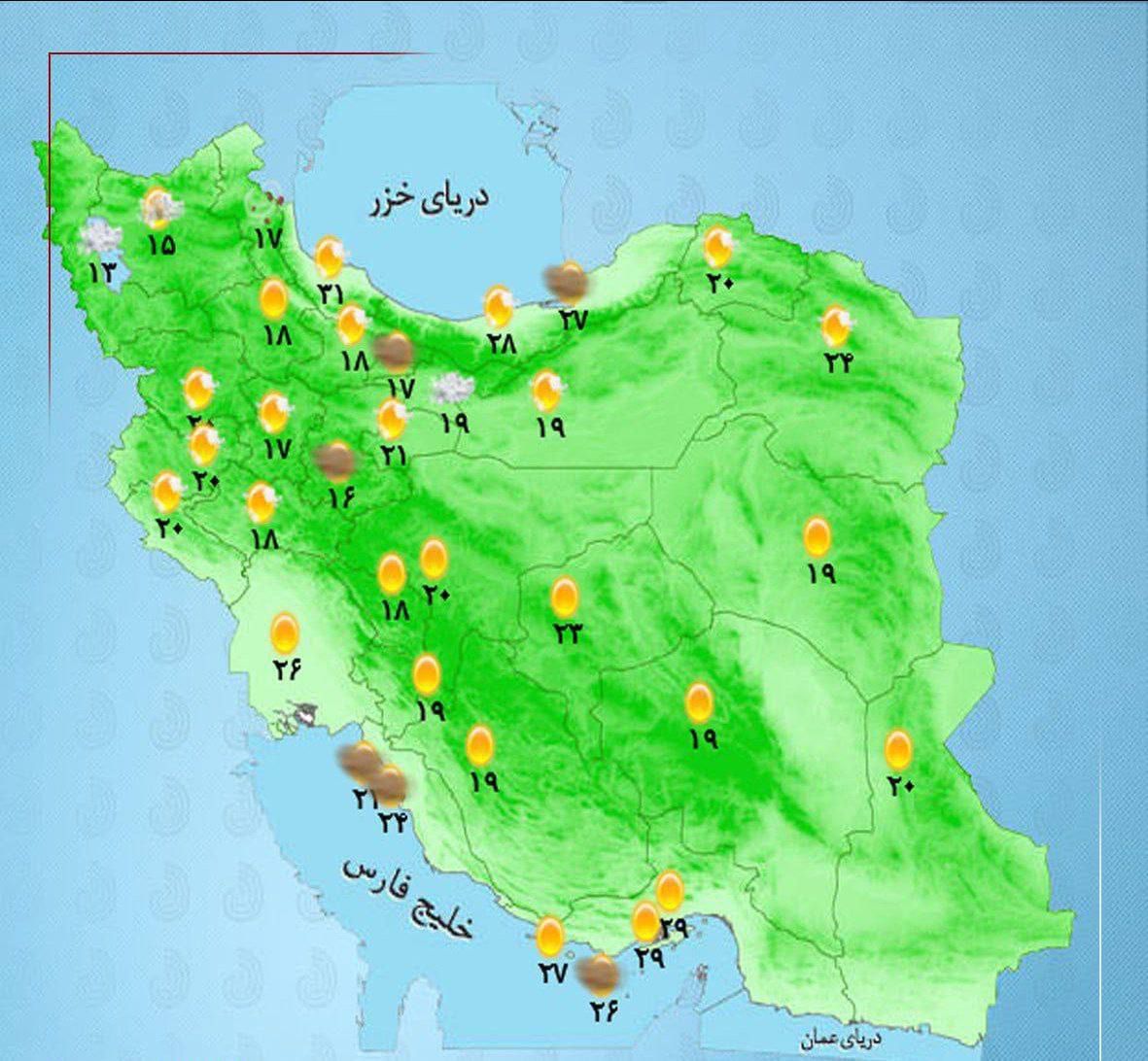 وضعیت آب و هوا امروز پنجشنبه 30 بهمن ماه 1404 + وضعیت استان‌ها