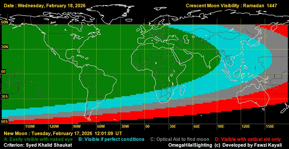 نقشه‌های رؤیت هلال رمضان 1404 چه زمانی را نشان می‌دهند؟