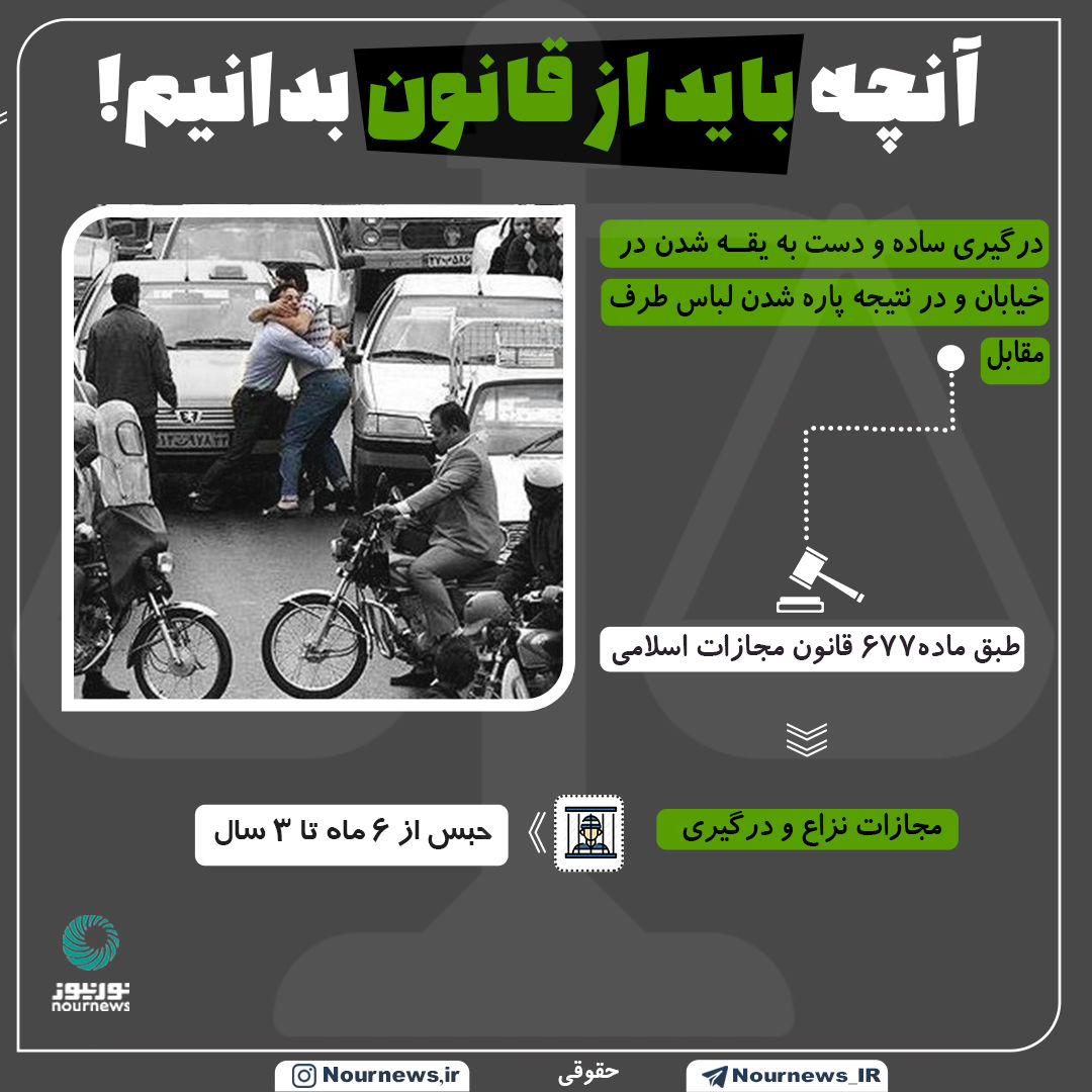 اینفوگرافی: مجازات نزاع خیابانی چیست؟
